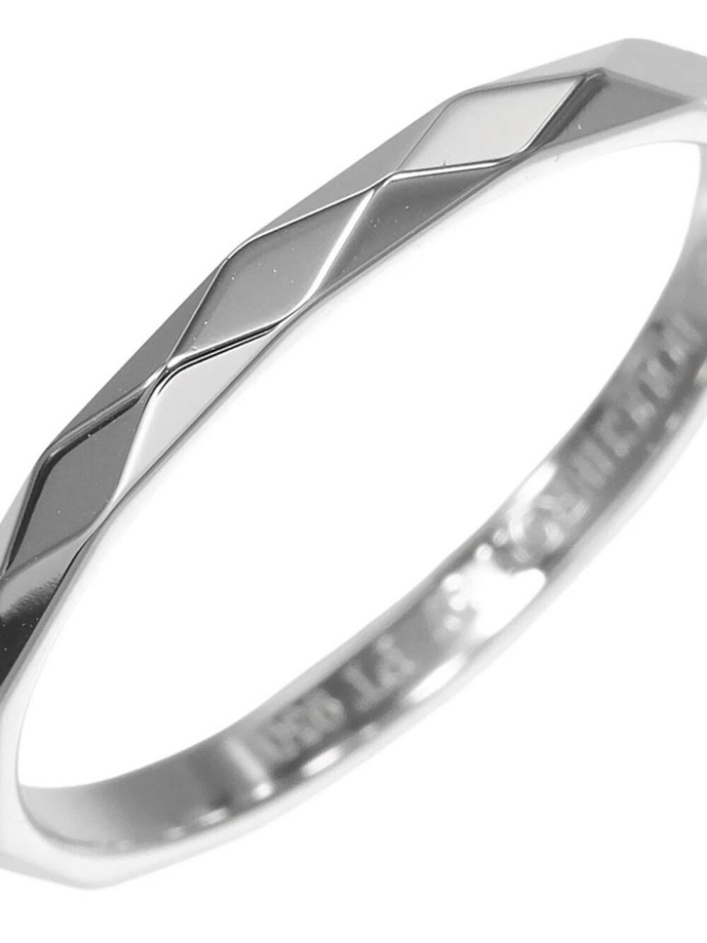Boucheron Faceted small Ring Pt950Platinum #7.8(US Size) 2.81g mens